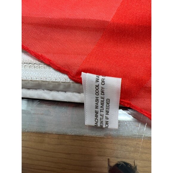 Vintage Floral Paisley Square Scarf 30x30 Light Sheer Polyester Red Blue Italy - Picture 3 of 5